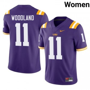 PJ Woodland #11 Fighting Tigers Purple Women Lightweight Jersey | Latest NCAA Football Apparel XM8I2c58