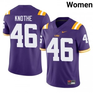 Seth Knothe #46 LSU Tigers Purple Women Mesh Jersey | Standout SEC Football Gear Khf67H52