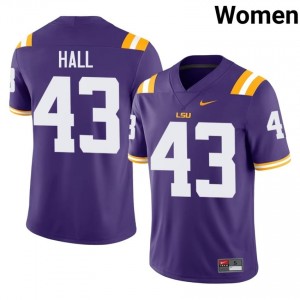Silas Hall #43 Fighting Tigers Purple Women Lightweight Jersey | Limited NCAA Football Merch TO374726