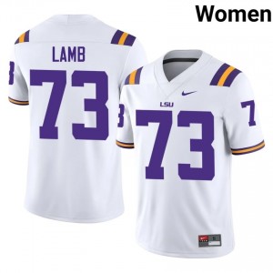 Adrian Lamb #73 LSU Tigers White Women Breathable Jersey | Elite College Football Gear CTp3oi77
