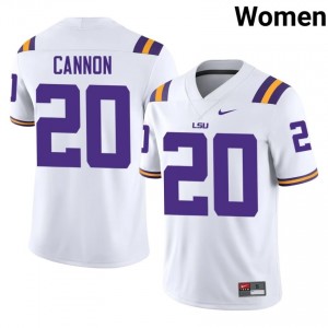 Billy Cannon #20 Fighting Tigers White Women Stitched Jersey | Exclusive NCAA Football Gear w3204F57