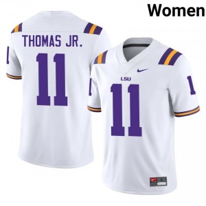 Brian Thomas Jr. #11 LSU White Women Stitch Jersey | Timeless High School Football Uniform 5Ne87137