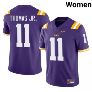 Brian Thomas Jr. #11 Geaux Tigers Purple Women Sewn Jersey | Highly Sought?After University Football Gear D266Jd61