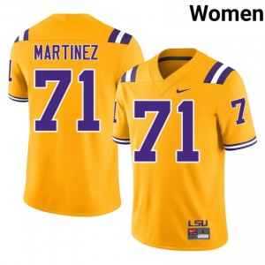 Brysten Martinez #71 LSU Tigers Gold Women Breathable Jersey | Pro Cut College Football Edition PAp53618