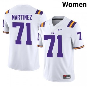Brysten Martinez #71 Fighting Tigers White Women Lightweight Jersey | Classic NCAA Football Apparel J0en6871