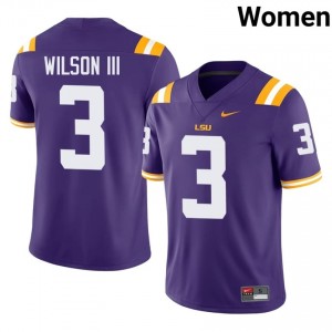 Eugene Wilson III #3 Geaux Tigers Purple Women Sewn Jersey | Limited University Football Edition 6G8tYT34