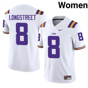 Husan Longstreet #8 Fighting Tigers White Women Lightweight Jersey | Officially Licensed NCAA Football Merch 5JG5v071
