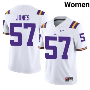 JaKolby Jones #57 LSU Tigers White Women Embroidery Jersey | Gameday College Football Edition Yt462C57