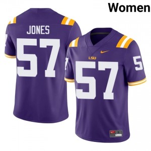 JaKolby Jones #57 Fighting Tigers Purple Women Stitched Jersey | Premium NCAA Football Apparel DY521686