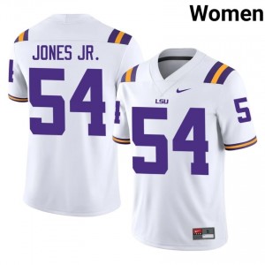 Ja'Mard Jones Jr. #54 Geaux Tigers White Women Sewn Jersey | Authentic University Football Apparel vT5tp482
