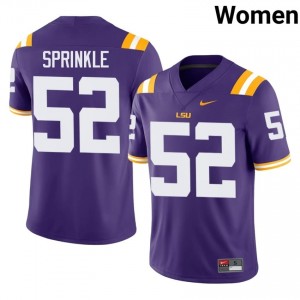 Ja'Quan Sprinkle #52 LSU Tigers Purple Women Breathable Jersey | Highly Sought?After College Football Edition 6d80C111