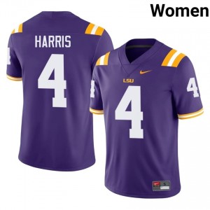 Jackson Harris #4 LSU Purple Women Stitch Jersey | Fresh High School Football Uniform 6K881431