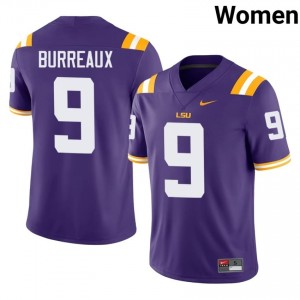 Joe Burrow Burreaux #9 LSU Tigers Purple Women Mesh Jersey | Licensed SEC Football Edition m0244595
