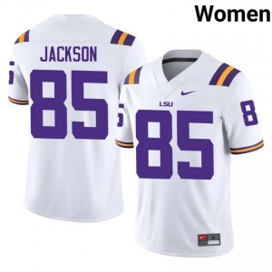 Josh Jackson #85 Geaux Tigers White Women Moisture Wicking Jersey | Standout University Football Gear 8h07Dw75