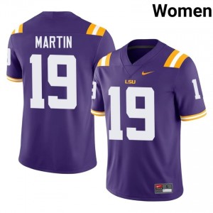 Kaden Martin #19 LSU Tigers Purple Women Mesh Jersey | Latest SEC Football Wear ASR31758