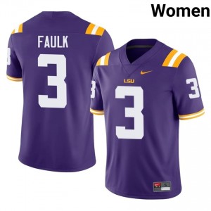 Kevin Faulk #3 Geaux Tigers Purple Women Moisture Wicking Jersey | Officially Licensed University Football Merchandise 876G4K28