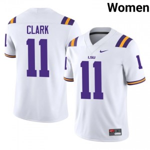Landen Clark #11 LSU White Women Performance Jersey | 2037 High School Football Uniform 3Q45v110