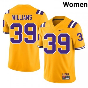 Lavonte Williams #39 Geaux Tigers Gold Women Moisture Wicking Jersey | Exclusive University Football Uniform 7V5gJc29