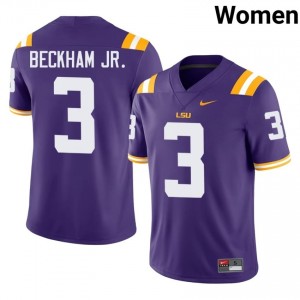 Odell Beckham Jr. #3 LSU Tigers Purple Women Embroidery Jersey | High-Quality College Football Edition 5mY8Hs73