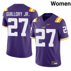 Raycine Guillory Jr. #27 LSU Tigers Purple Women Tackle Twill Jersey | Officially Licensed SEC Football Edition j450D235
