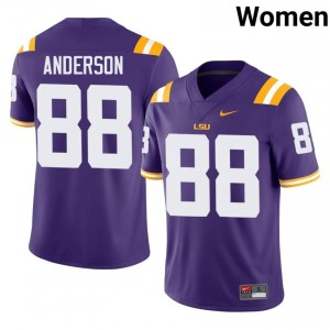 Richard Anderson #88 LSU Tigers Purple Women Breathable Jersey | Gameday College Football Merchandise B6026L55