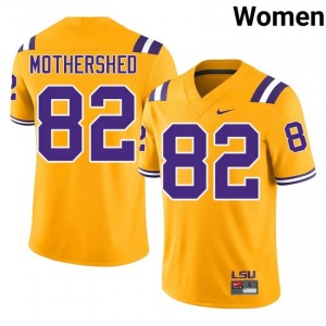Roman Mothershed #82 LSU Tigers Gold Women Embroidery Jersey | Timeless College Football Gear p4gRV345