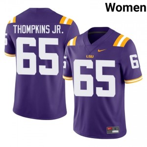 Sean Thompkins Jr. #65 LSU Tigers Purple Women Embroidery Jersey | Essential College Football Gear KHNPnH36