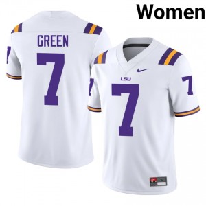 Trey'Dez Green #7 LSU Tigers White Women Breathable Jersey | Timeless College Football Apparel 83SK1465