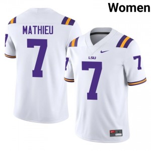 Tyrann Mathieu #7 Fighting Tigers White Women Lightweight Jersey | Standout NCAA Football Merch X351R576