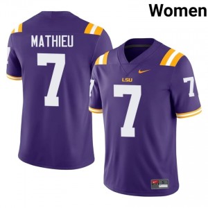 Tyrann Mathieu #7 LSU Purple Women Performance Jersey | Timeless High School Football Edition lmV7Aq93