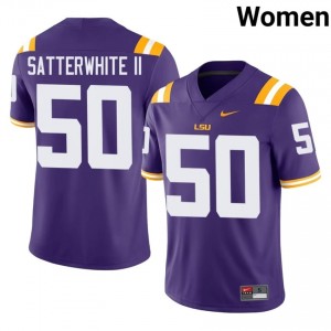 William Satterwhite II #50 LSU Purple Women Performance Jersey | Exclusive High School Football Gear 01M5L562