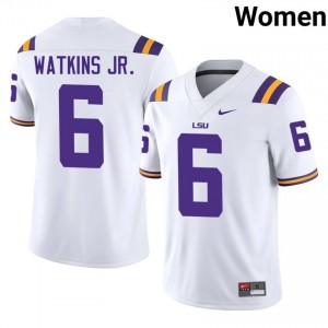 Winston Watkins Jr. #6 LSU Tigers White Women Tackle Twill Jersey | Gameday SEC Football Merchandise b40ds848