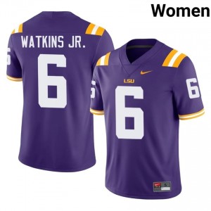 Winston Watkins Jr. #6 LSU Tigers Purple Women Embroidery Jersey | Premium College Football Merch 0uD6X066