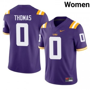 Zavion Thomas #0 LSU Tigers Purple Women Breathable Jersey | Exclusive College Football Merch 74725Q94