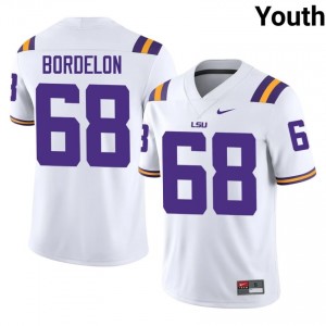 Brett Bordelon #68 LSU White Youth Performance Jersey | Licensed High School Football Uniform 32qSwa36