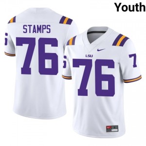 Christian Stamps #76 LSU Tigers White Youth Mesh Jersey | Genuine SEC Football Apparel R4573f97
