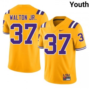 Craig Walton Jr. #37 LSU Tigers Gold Youth Tackle Twill Jersey | Genuine SEC Football Gear Q4880078