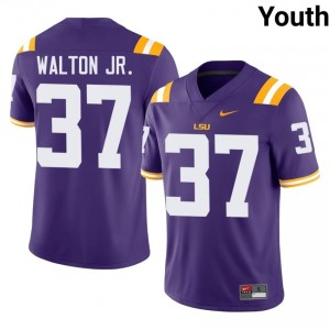 Craig Walton Jr. #37 Fighting Tigers Purple Youth Stitched Jersey | Licensed NCAA Football Merchandise 2Jm8k628