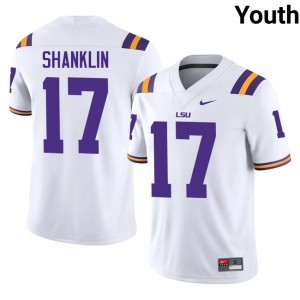 Damien Shanklin #17 LSU Tigers White Youth Breathable Jersey | Latest College Football Uniform 128xlh33