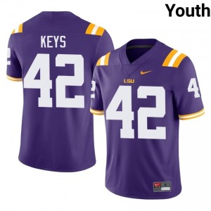 Davhon Keys #42 LSU Tigers Purple Youth Embroidery Jersey | Latest College Football Edition 7d187684