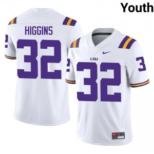 Gavin Higgins #32 LSU Tigers White Youth Mesh Jersey | Iconic SEC Football Gear H82Qb850