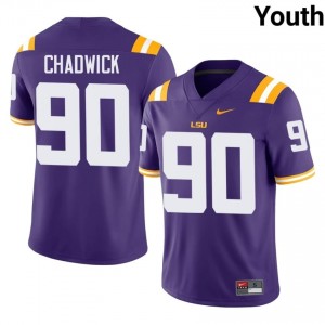 Grant Chadwick #90 LSU Purple Youth Stitch Jersey | Pro-Grade High School Football Apparel a7808753