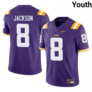 Ja'Keem Jackson #8 Fighting Tigers Purple Youth Stitched Jersey | Alumni NCAA Football Edition NexE6617