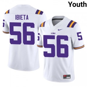 Jake Ibieta #56 Fighting Tigers White Youth Stitched Jersey | Essential NCAA Football Apparel 487B6338