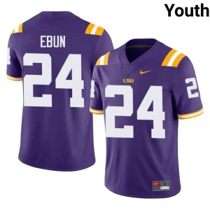 Joseph Ebun #24 Fighting Tigers Purple Youth Stitched Jersey | Pro-Grade NCAA Football Merch Tw614723