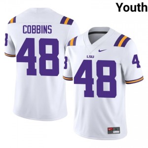 Kolaj Cobbins #48 LSU Tigers White Youth Mesh Jersey | Fresh SEC Football Uniform NL6f1533