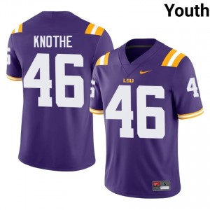 Seth Knothe #46 LSU Purple Youth Performance Jersey | Popular High School Football Merch mD765060