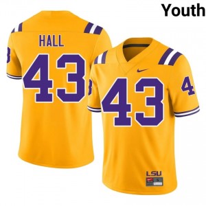 Silas Hall #43 LSU Gold Youth Performance Jersey | Elite Thread High School Football Edition 84355N35