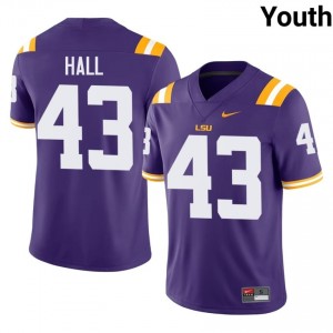 Silas Hall #43 LSU Tigers Purple Youth Tackle Twill Jersey | Pro Cut SEC Football Uniform ijV7PM74