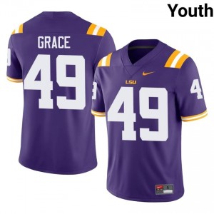 Theo Grace #49 LSU Tigers Purple Youth Mesh Jersey | Timeless SEC Football Merchandise F0N2c881